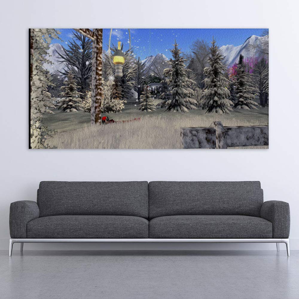 inep-b07v78qtfv-snow-much-fun_-winter-wonderland-unframed-canvas-wall-art-hung-on-a-cozy-living-room-wall.jpg
